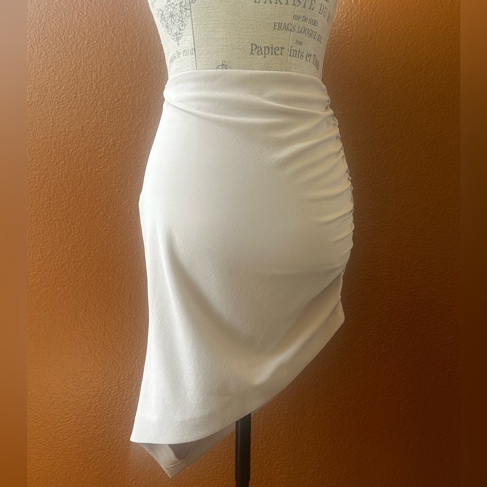 IRO Cream Asymmetrical Skirt With Side Ruching 36/ US Size 4 Excellent Condition - Picture 4 of 9